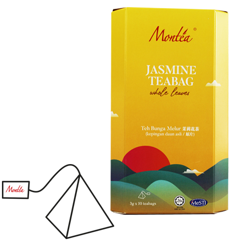 montea jasmine tea with pyramid tea bag, elevate the taste to another level